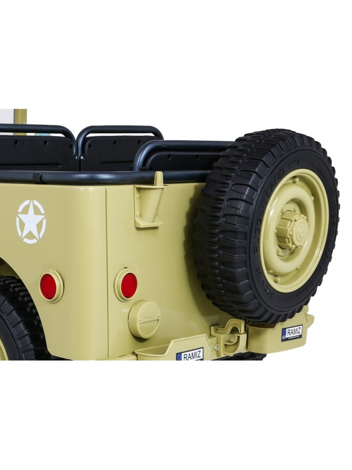 Retro karinė Elektromobilis vaikams 4x4 Smėlis 17 Retro karinė Elektromobilis vaikams 4x4 Smėlis 17