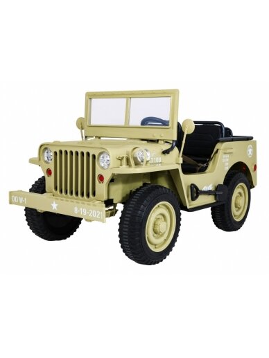 Retro karinė Elektromobilis vaikams 4x4 Smėlis
