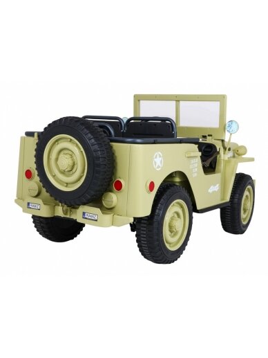 Retro karinė Elektromobilis vaikams 4x4 Smėlis 3