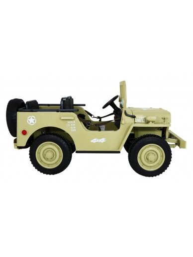 Retro karinė Elektromobilis vaikams 4x4 Smėlis 4