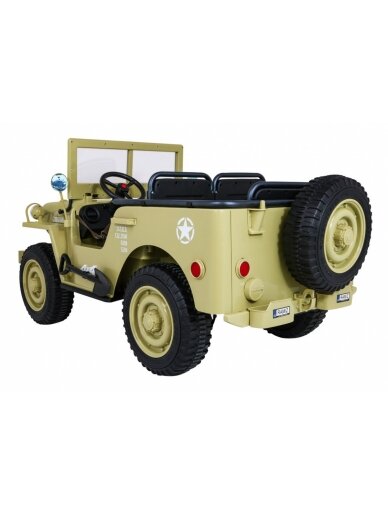 Retro karinė Elektromobilis vaikams 4x4 Smėlis 6