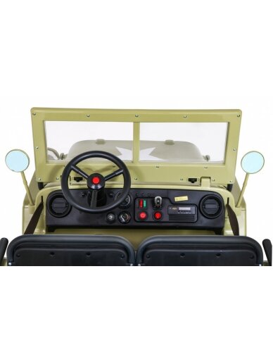 Retro karinė Elektromobilis vaikams 4x4 Smėlis 11