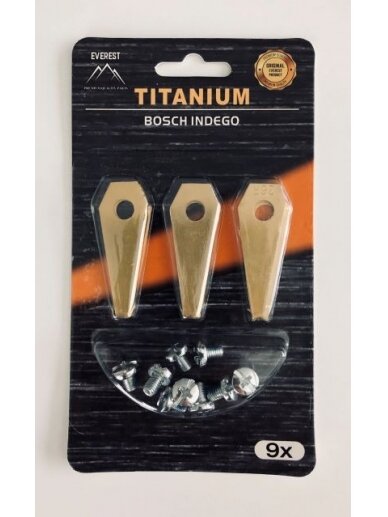 Roboto žoliapjovės peiliukai BOSCH Titanas - Rinkinys 9 vnt. Roboto žoliapjovės peiliukai BOSCH Titanas - Rinkinys 9 vnt.