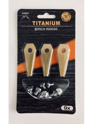 Roboto žoliapjovės peiliukai BOSCH Titanas - Rinkinys 9 vnt. Roboto žoliapjovės peiliukai BOSCH Titanas - Rinkinys 9 vnt.