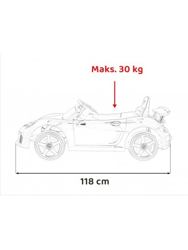 RUF CTR3 baltos spalvos Elektromobilis vaikams 18