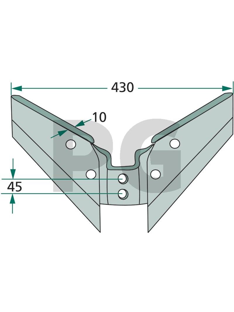 Sparnuotos noragas Pilnas, 2 holes Cultivator shank Plotis 25 mm Sparnuotos noragas Pilnas, 2 holes Cultivator shank Plotis 25 mm