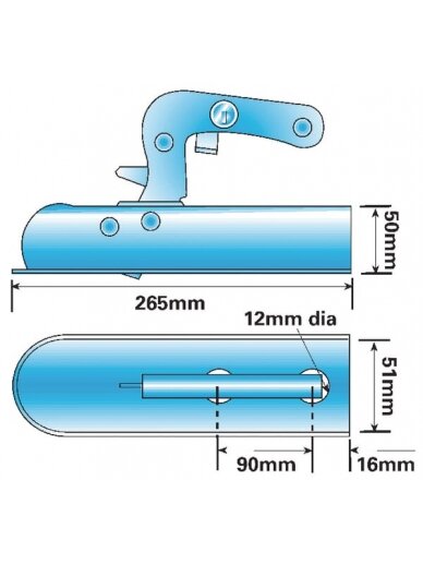 Sukabinimo spyna 750 kg Ø50/50 mm 1