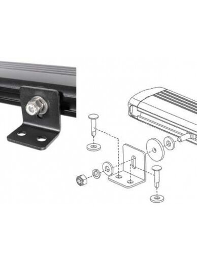 Šviesos juosta, 12/24 V, gintarinė, tvirtinama varžtais, 1059x32x53 mm, Multiflash, 10 x 6 LED, Kramp 3 Šviesos juosta, 12/24 V, gintarinė, tvirtinama varžtais, 1059x32x53 mm, Multiflash, 10 x 6 LED, Kramp 3