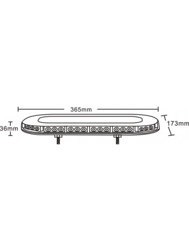 Šviesos juosta LED, 126W, 12-24V, gintarinė, tvirtinama varžtais, 365x173x36mm, 42 LED, Kramp 6 Šviesos juosta LED, 126W, 12-24V, gintarinė, tvirtinama varžtais, 365x173x36mm, 42 LED, Kramp 6