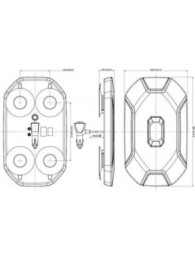 Šviesos juosta LED, 50W, 12-24V, gintarinė, tvirtinama varžtais/magnetinė, 380 mm, Kramp 8
