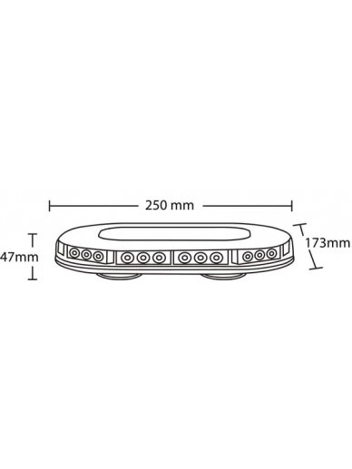 Šviesos juosta LED, 90W, 12-24V, gintarinė, magnetinė, 248x171x55mm, 30 LED, Kramp 7 Šviesos juosta LED, 90W, 12-24V, gintarinė, magnetinė, 248x171x55mm, 30 LED, Kramp 7
