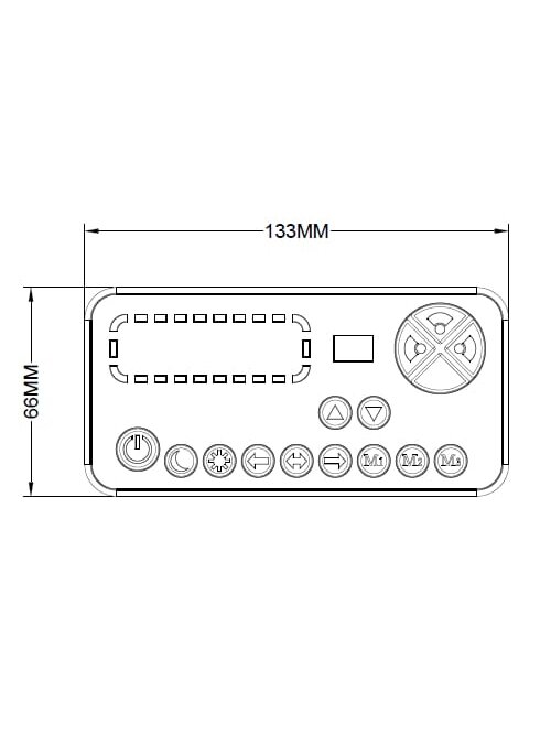 Šviesos juosta LED, 100/200W, 12-24V, gintarinė, tvirtinama varžtais, 767x89x280 mm TA2 4