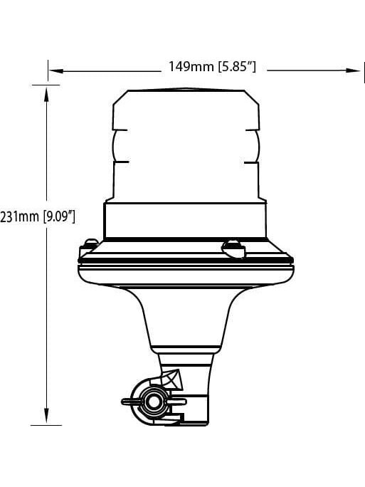 Švyturys "Beacon Silver flexi Din pole" LED 12/24V 1 Švyturys "Beacon Silver flexi Din pole" LED 12/24V 1