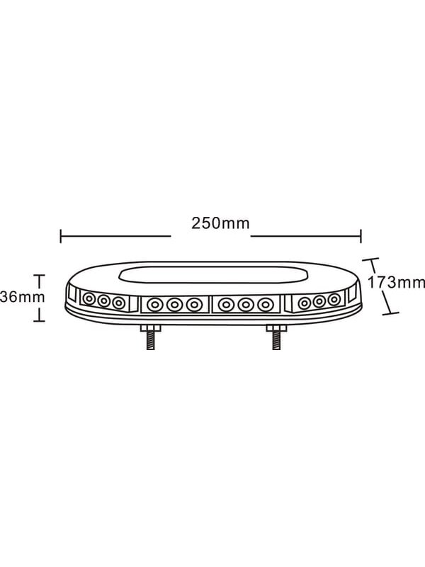 Šviesos juosta LED, 90W, 12-24V, gintarinė, tvirtinama varžtais, 250x173x36mm, 30 LED, Kramp 2 Šviesos juosta LED, 90W, 12-24V, gintarinė, tvirtinama varžtais, 250x173x36mm, 30 LED, Kramp 2
