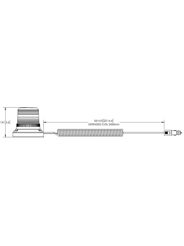 Švyturėlis LED, 12-24 V, gintarinis, magnetinis, ECCOLED BRONZE ECCO 2