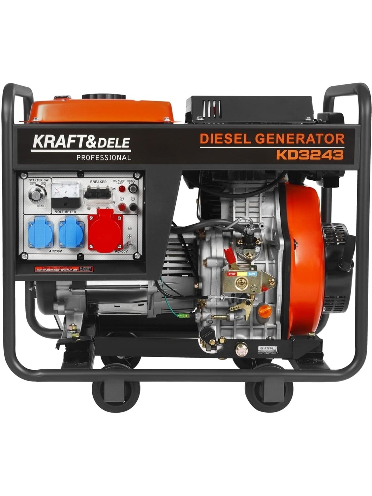 Tai Kraft&Dele KD3243 dyzelinis elektros generatorius, deklaruojamas kaip 7 kW, 230/400 V. 1 Tai Kraft&Dele KD3243 dyzelinis elektros generatorius, deklaruojamas kaip 7 kW, 230/400 V. 1