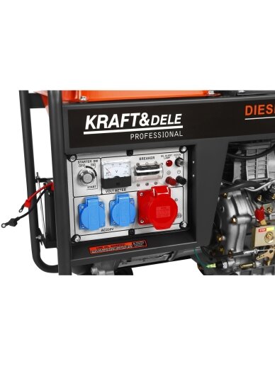 Tai Kraft&Dele KD3243 dyzelinis elektros generatorius, deklaruojamas kaip 7 kW, 230/400 V. 2 Tai Kraft&Dele KD3243 dyzelinis elektros generatorius, deklaruojamas kaip 7 kW, 230/400 V. 2