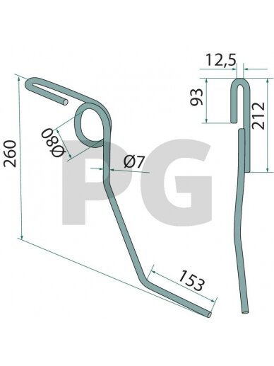 Torsion Akėčių noragas Dešininis Torsion Akėčių noragas Dešininis