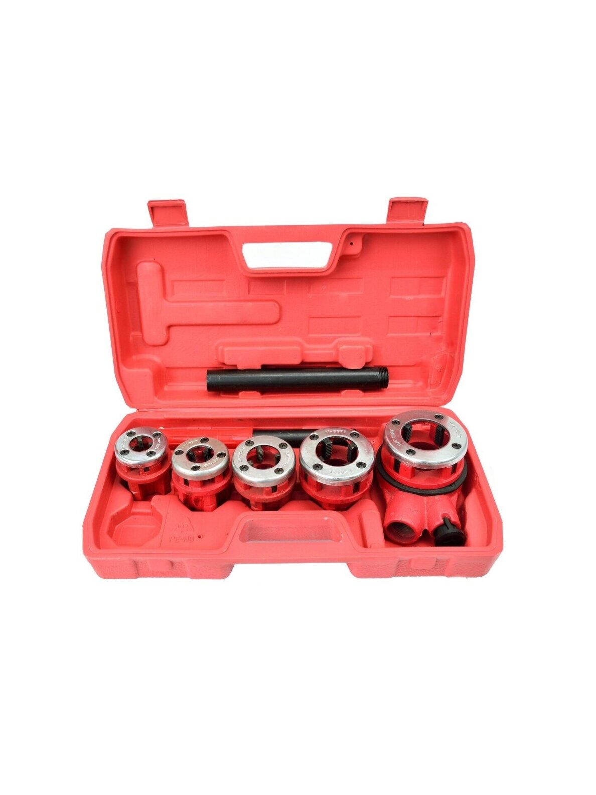 Vamzdžių sriegimo rinkinys su terkšle GEKO 3/8"–1 1/4" (5 vnt.)