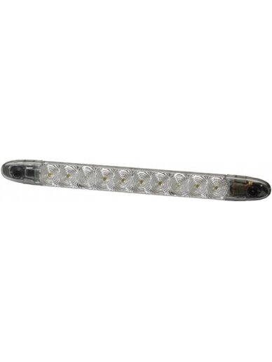 Vidinis LED žibintas, 3,60 W, stačiakampis, 24 V, baltas, korpusas: pilkas, tvirtinamas varžtais, 280x10x25,6 mm, 10 LED, Hella Vidinis LED žibintas, 3,60 W, stačiakampis, 24 V, baltas, korpusas: pilkas, tvirtinamas varžtais, 280x10x25,6 mm, 10 LED, Hella