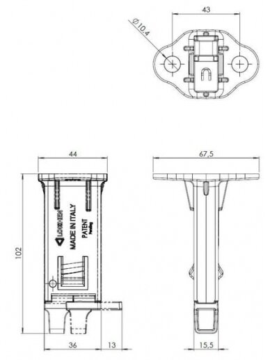 Viengubas ratų laikiklis Beam®, skirtas Origamy® 36 6 Viengubas ratų laikiklis Beam®, skirtas Origamy® 36 6