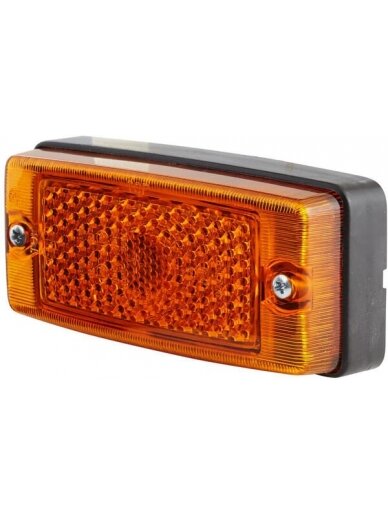 Žibintas 5W, stačiakampis, 12/24V, gintarinis, tvirtinamas varžtais, 124x43x61,5 mm, "Hella Žibintas 5W, stačiakampis, 12/24V, gintarinis, tvirtinamas varžtais, 124x43x61,5 mm, "Hella