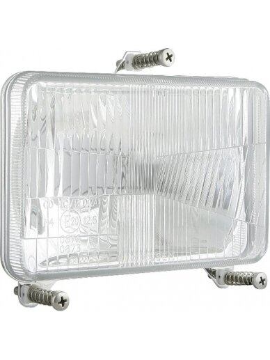 Žibintas halogeninis, stačiakampis, 12/24V, 168x106mm, Kramp