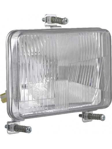 Žibintas halogeninis, stačiakampis, 12/24V, 168x106mm, Kramp