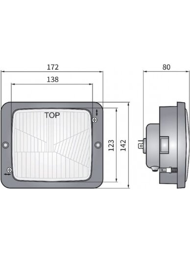 Žibintas halogeninis, stačiakampis, 12/24V, 172x142mm, Kramp 2 Žibintas halogeninis, stačiakampis, 12/24V, 172x142mm, Kramp 2