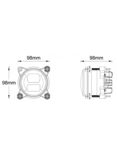 Žibintas LED, 30/5W, apvalus, 10-30V, Ø90mm, artimosios šviesos, gabaritinės šviesos, H9 jungtis, Kramp 5 Žibintas LED, 30/5W, apvalus, 10-30V, Ø90mm, artimosios šviesos, gabaritinės šviesos, H9 jungtis, Kramp 5