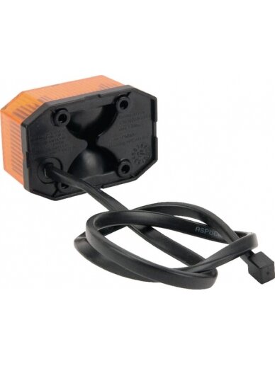 Žibintas LED, aštuonkampis, 12 V, oranžinis, tvirtinamas varžtais, 65x28x44 mm, Aspöck 1 Žibintas LED, aštuonkampis, 12 V, oranžinis, tvirtinamas varžtais, 65x28x44 mm, Aspöck 1