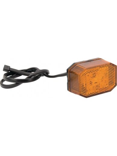 Žibintas LED, aštuonkampis, 12 V, oranžinis, tvirtinamas varžtais, 65x28x44 mm, Aspöck