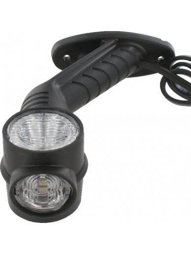 Žibintas LH LED, apvalus, 12 V, raudonas/baltas/oranžinis, su nuolatinės srovės kištuku, Aspöck 1