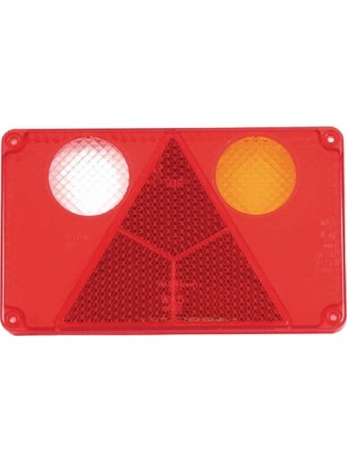 Žibinto gaubtas, gintarinis / raudonas / permatomas 232x142 mm galinis / dešinysis Waś Žibinto gaubtas, gintarinis / raudonas / permatomas 232x142 mm galinis / dešinysis Waś
