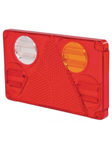 Žibinto gaubtas, gintarinis/raudonas/baltas 232x142 mm galinis/dešinysis Waś Žibinto gaubtas, gintarinis/raudonas/baltas 232x142 mm galinis/dešinysis Waś