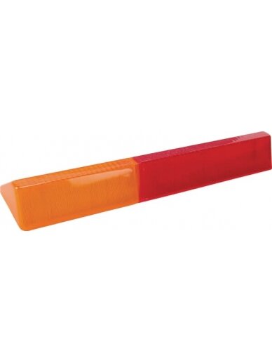 Žibinto gaubtas, raudonas/gintarinis galinis/dešinysis "Cobo