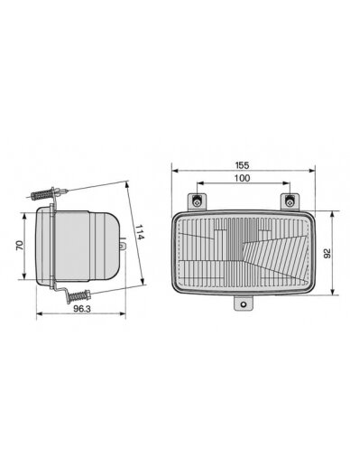 Žibintų įdėklas halogeninis, stačiakampis, skaidrus, 155x92x96,3 mm, Cobo Žibintų įdėklas halogeninis, stačiakampis, skaidrus, 155x92x96,3 mm, Cobo