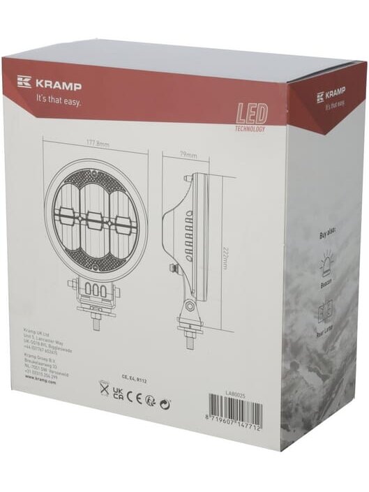 Žibintas LED, apvalus, 177xKramp 4