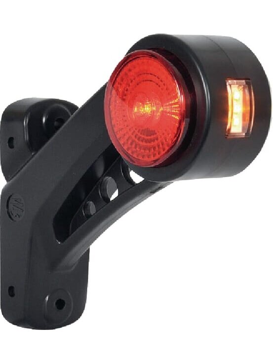 Žibintas RH LED, apvalus, 12/24 V, gintarinis/raudonas/baltas, tvirtinamas varžtais, 131 mm, Waś 1
