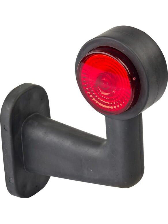 Žibintas RH LED, apvalus, 12/24V, raudonas/permatomas, tvirtinamas varžtais, 125x145mm, Waś