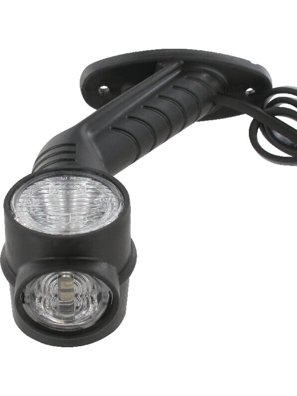 Žibintas LH LED, apvalus, 12 V, raudonas/baltas/oranžinis, su nuolatinės srovės kištuku, Aspöck 1