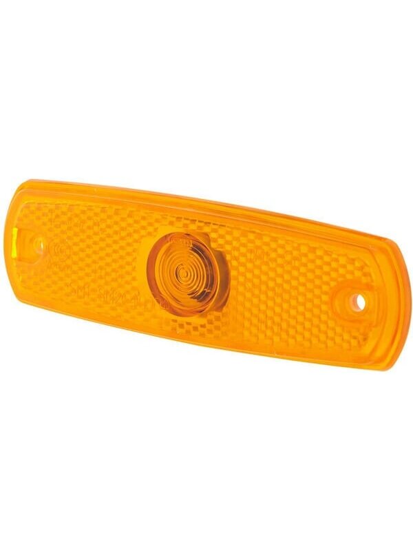 Žibintai 3W, stačiakampio formos, 24V, gintarinės spalvos, korpusas geltonas, tvirtinami varžtais, 126x11x38mm, Hella Žibintai 3W, stačiakampio formos, 24V, gintarinės spalvos, korpusas geltonas, tvirtinami varžtais, 126x11x38mm, Hella