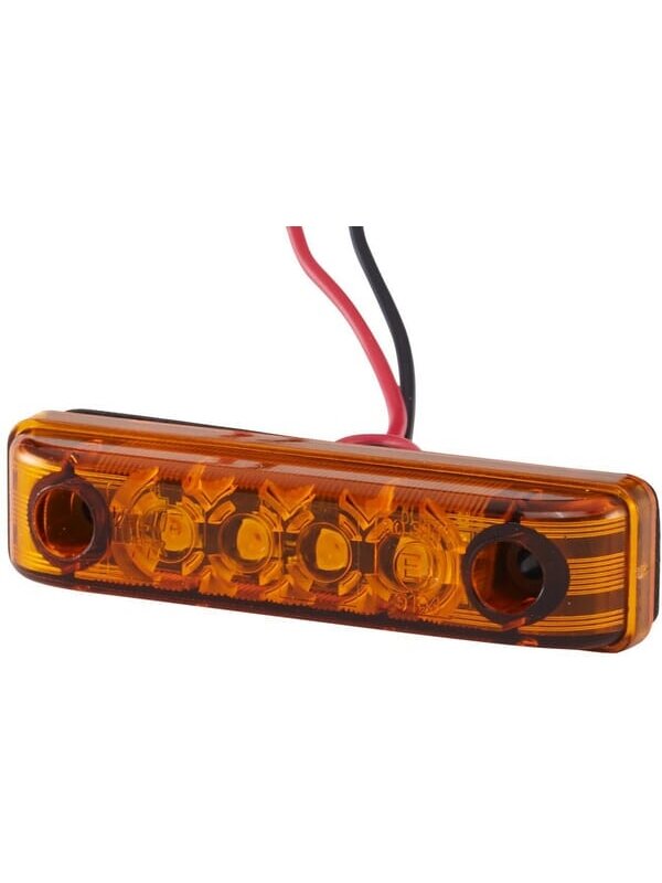 Žibintai LED, stačiakampio formos, 12 V, gintariniai, tvirtinami varžtais, 65x11x16 mm, 4 LED, Hella ValueFit Žibintai LED, stačiakampio formos, 12 V, gintariniai, tvirtinami varžtais, 65x11x16 mm, 4 LED, Hella ValueFit