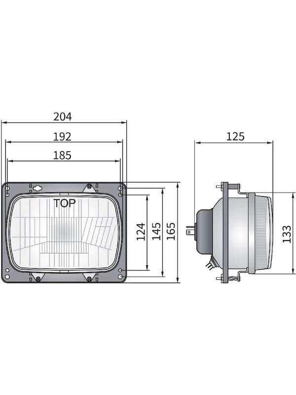 Žibintas halogeninis, ovalus, 12/24V, 192x133mm, Kramp 2