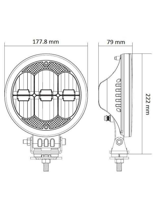 Žibintas LED, apvalus, 177xKramp 6 Žibintas LED, apvalus, 177xKramp 6