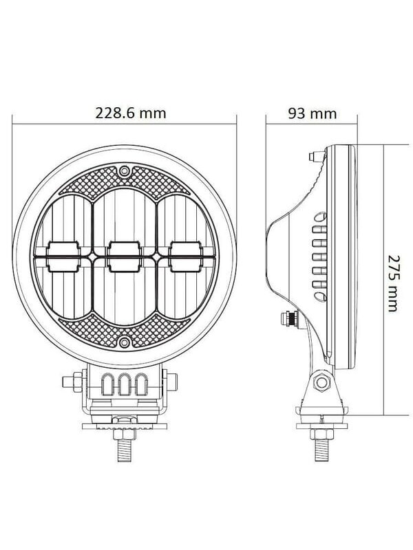 Žibintas LED, apvalus, 229xKramp 6