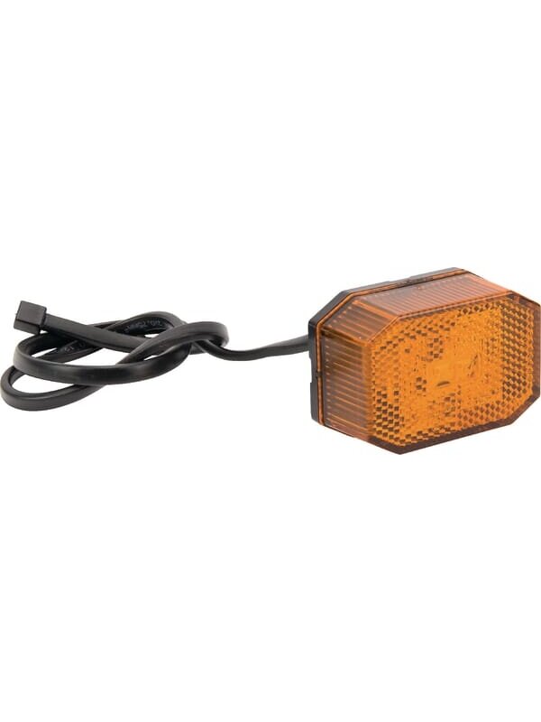 Žibintas LED, aštuonkampis, 12 V, oranžinis, tvirtinamas varžtais, 65x28x44 mm, Aspöck Žibintas LED, aštuonkampis, 12 V, oranžinis, tvirtinamas varžtais, 65x28x44 mm, Aspöck