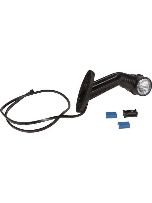 Žibintas RH LED, apvalus, 12 V, raudonas/baltas/oranžinis, su nuolatinės srovės kištuku, Aspöck