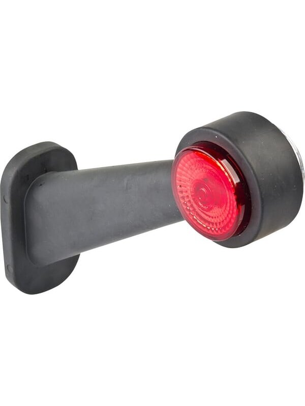 Žibintas RH LED, apvalus, 12/24V, raudonas/permatomas, tvirtinamas varžtais, 156x170mm, Waś