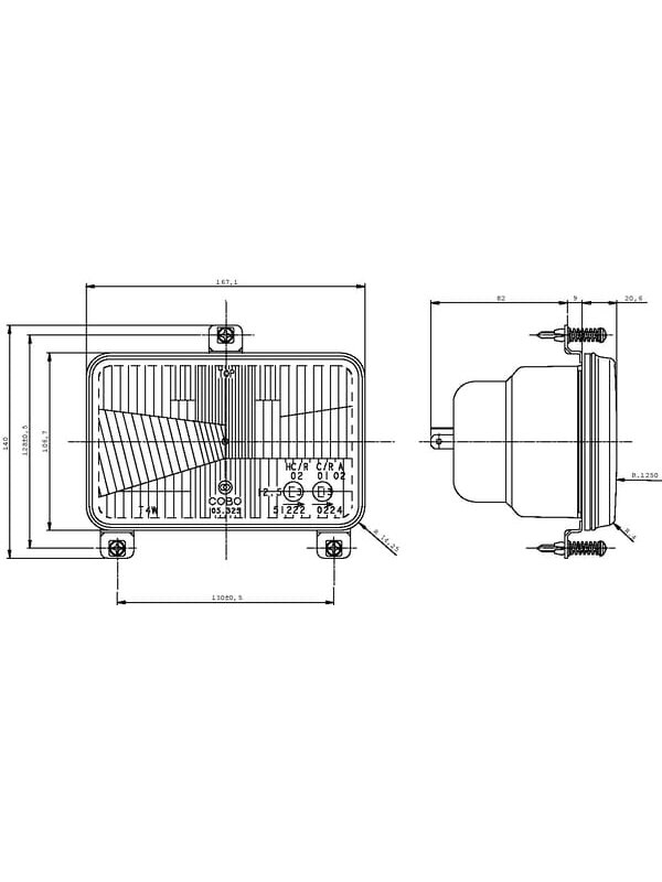 Žibintų įdėklas halogeninis, stačiakampis, skaidrus, 167x74x106,7 mm, Cobo 1 Žibintų įdėklas halogeninis, stačiakampis, skaidrus, 167x74x106,7 mm, Cobo 1